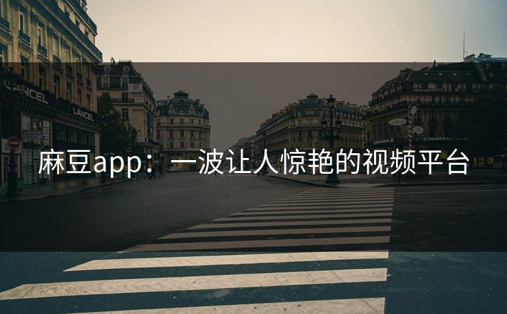麻豆app：一波让人惊艳的视频平台